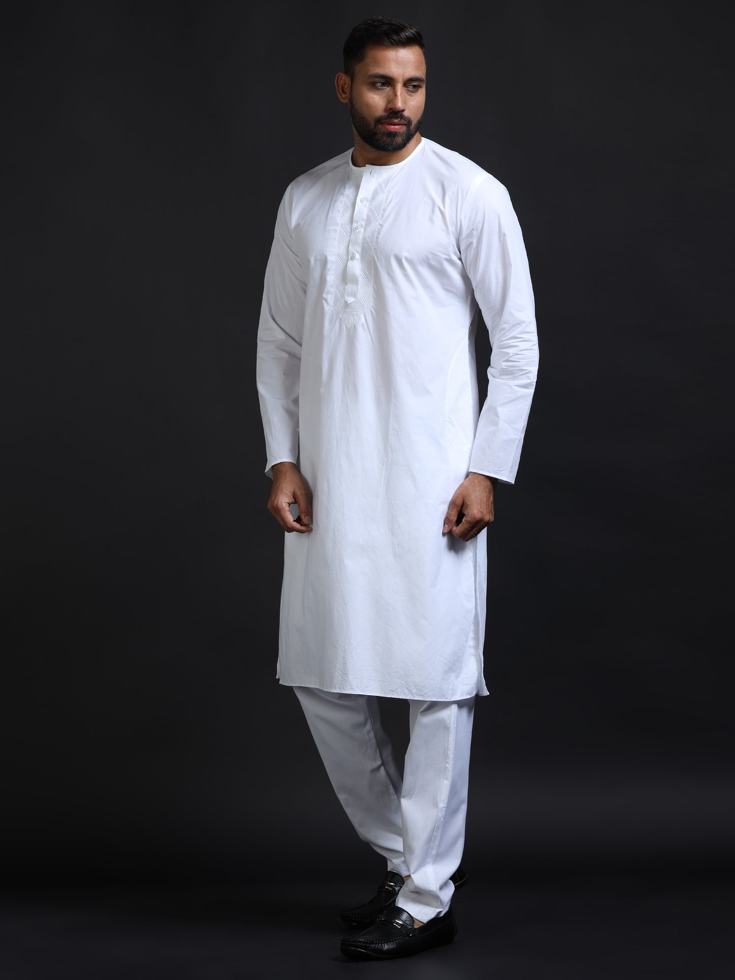 Men’s White Cotton Kurta Pyjama Set