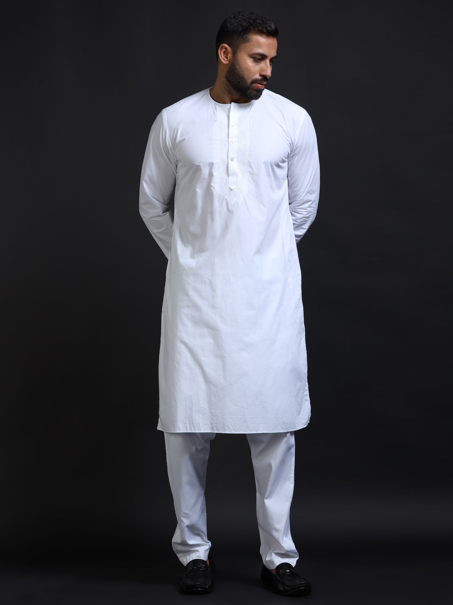 Men’s White Cotton Kurta Pyjama Set