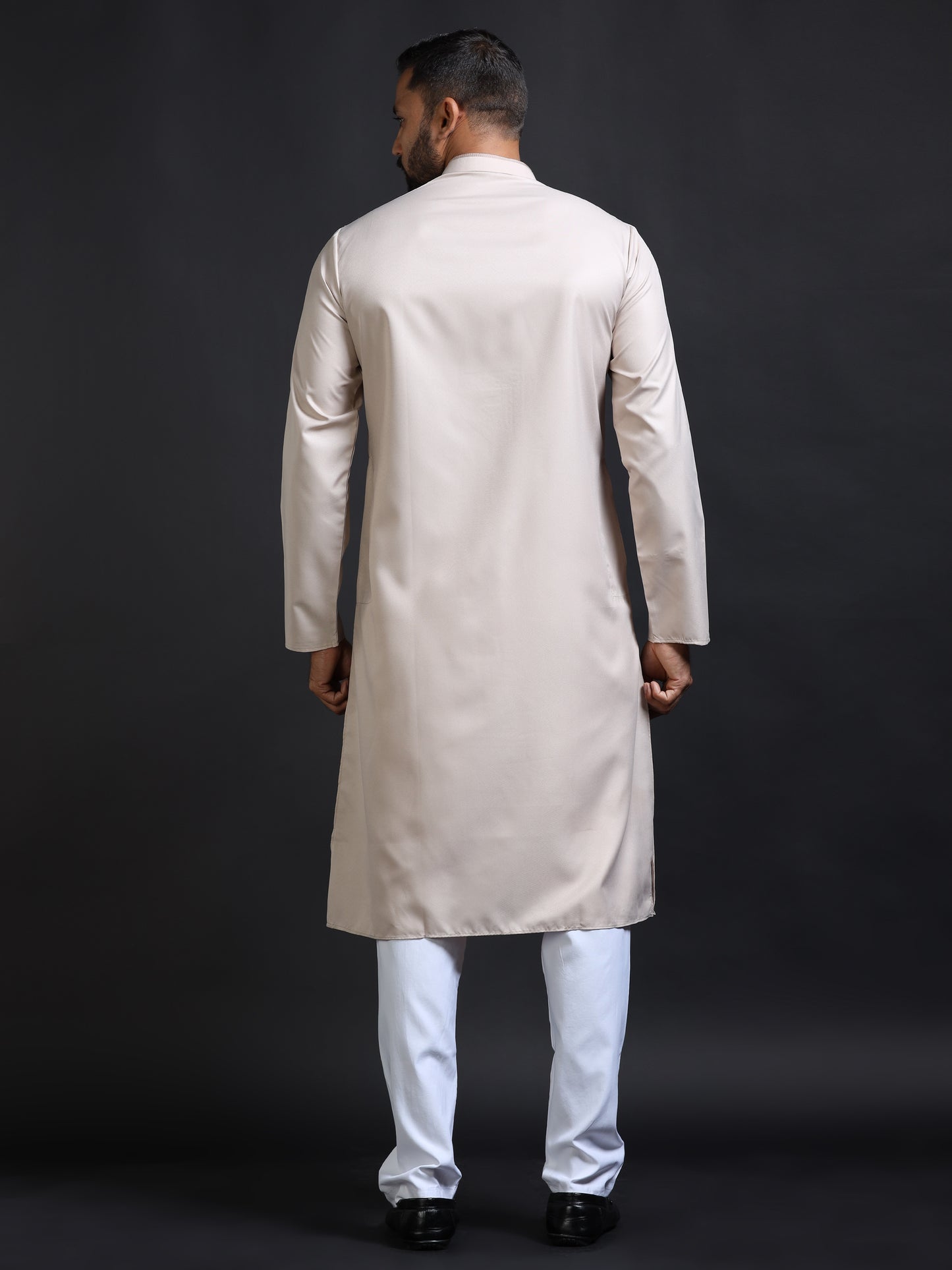 Men's Beige Kurta Pyjama Set