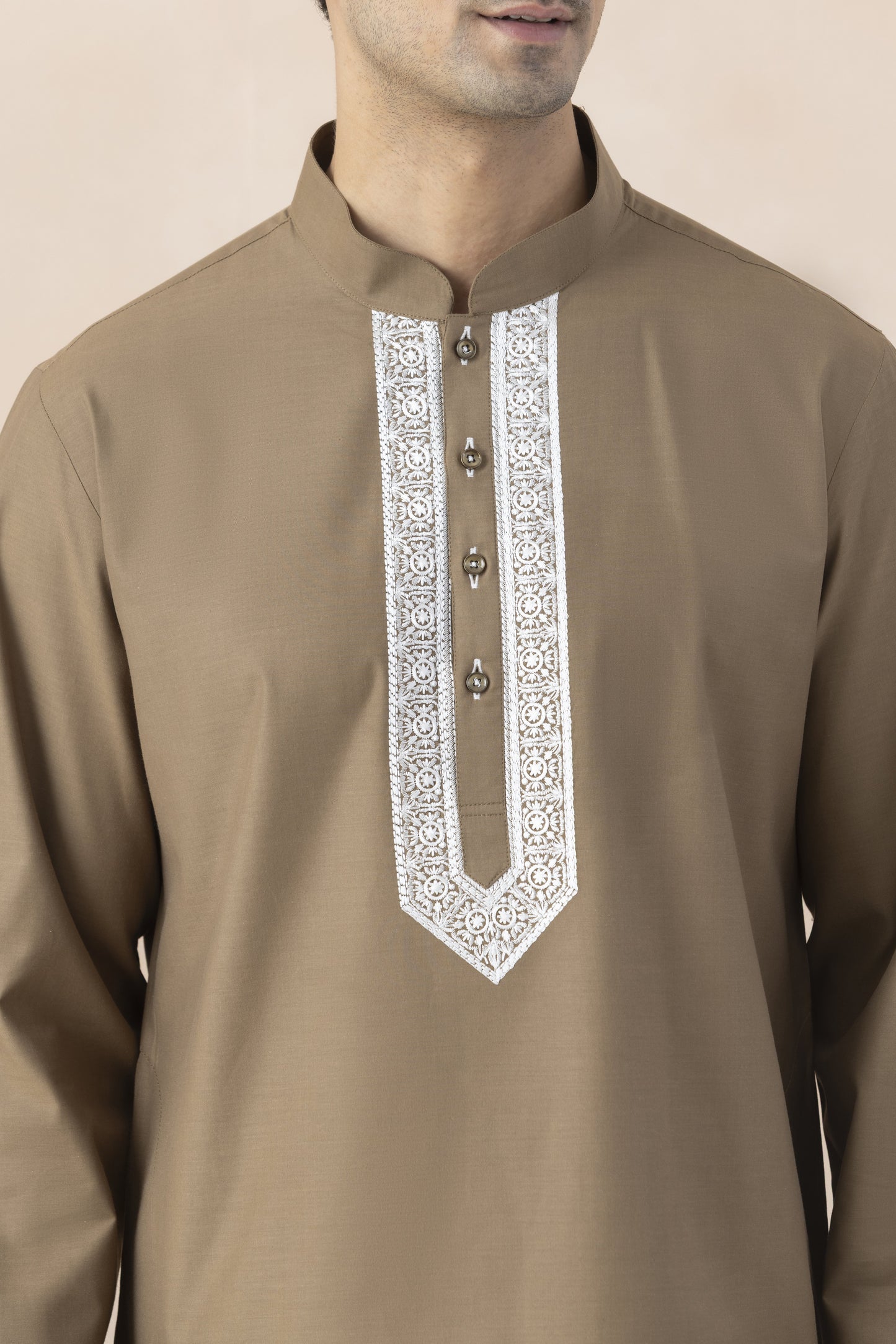 Men's Taupe kurta pyjama