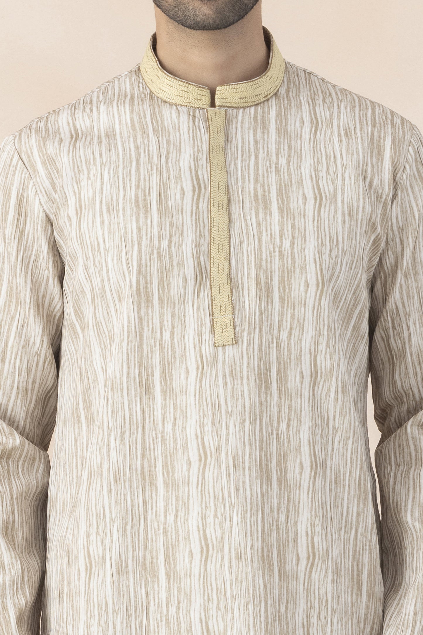 Men's Ivory-Beige Kurta Pyjama