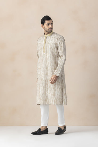 Men's Ivory-Beige Kurta Pyjama