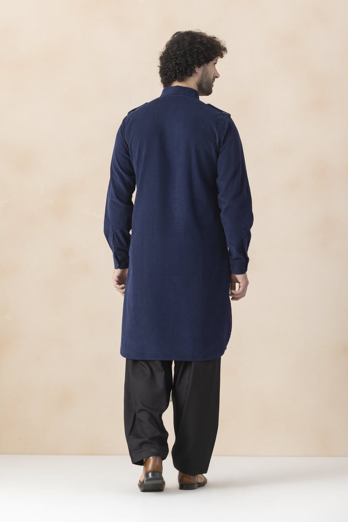 Men's navy blue pathani set