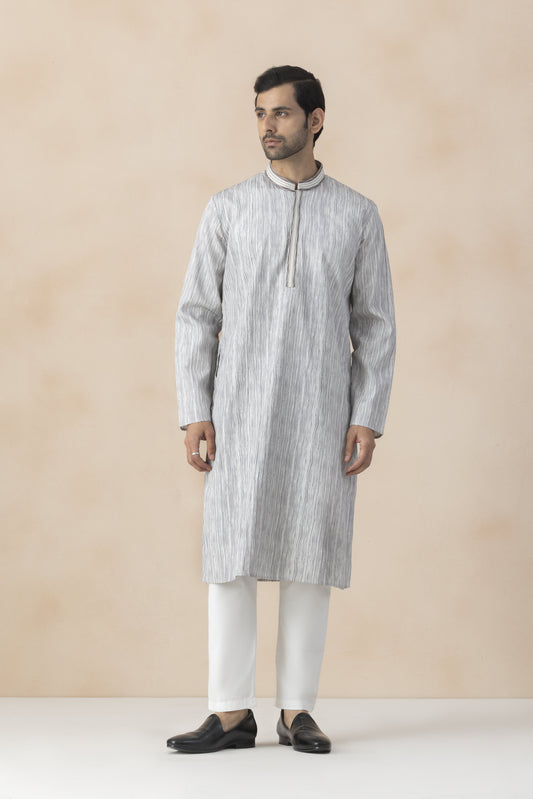 Silver grey kurta pyjama for men