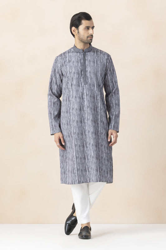 Men's Dark Grey Kurta Pyjama