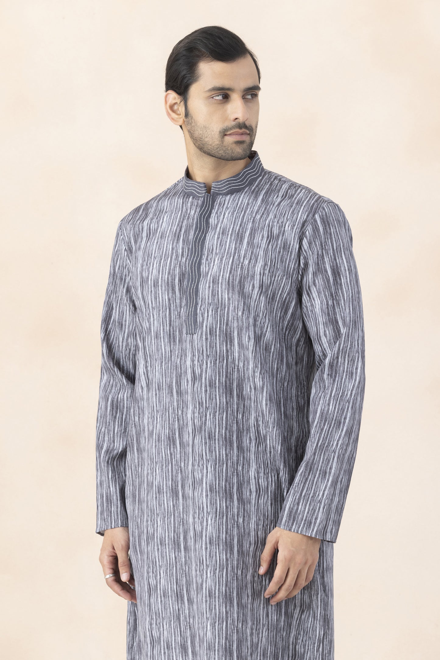 Men's Dark Grey Kurta Pyjama