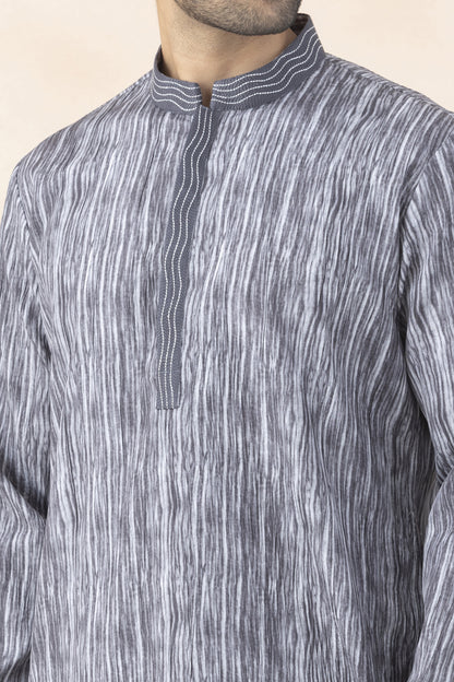 Men's Dark Grey Kurta Pyjama