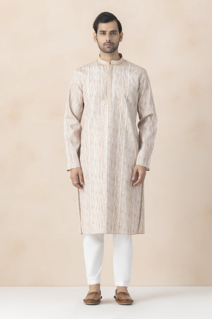 Men's light beige kurta pyjama
