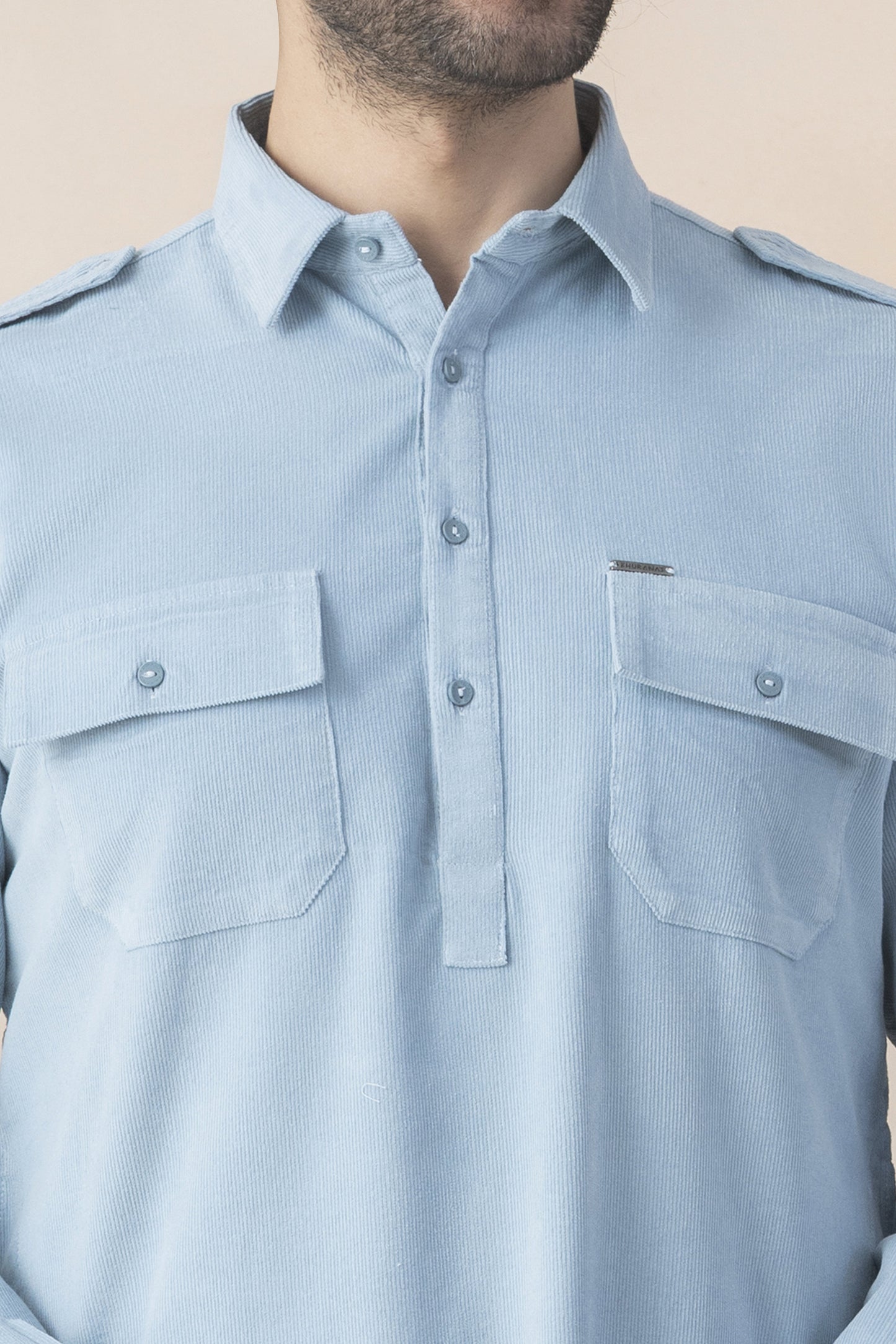 Men's powder blue pathani set