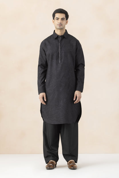 Men's black pathani set