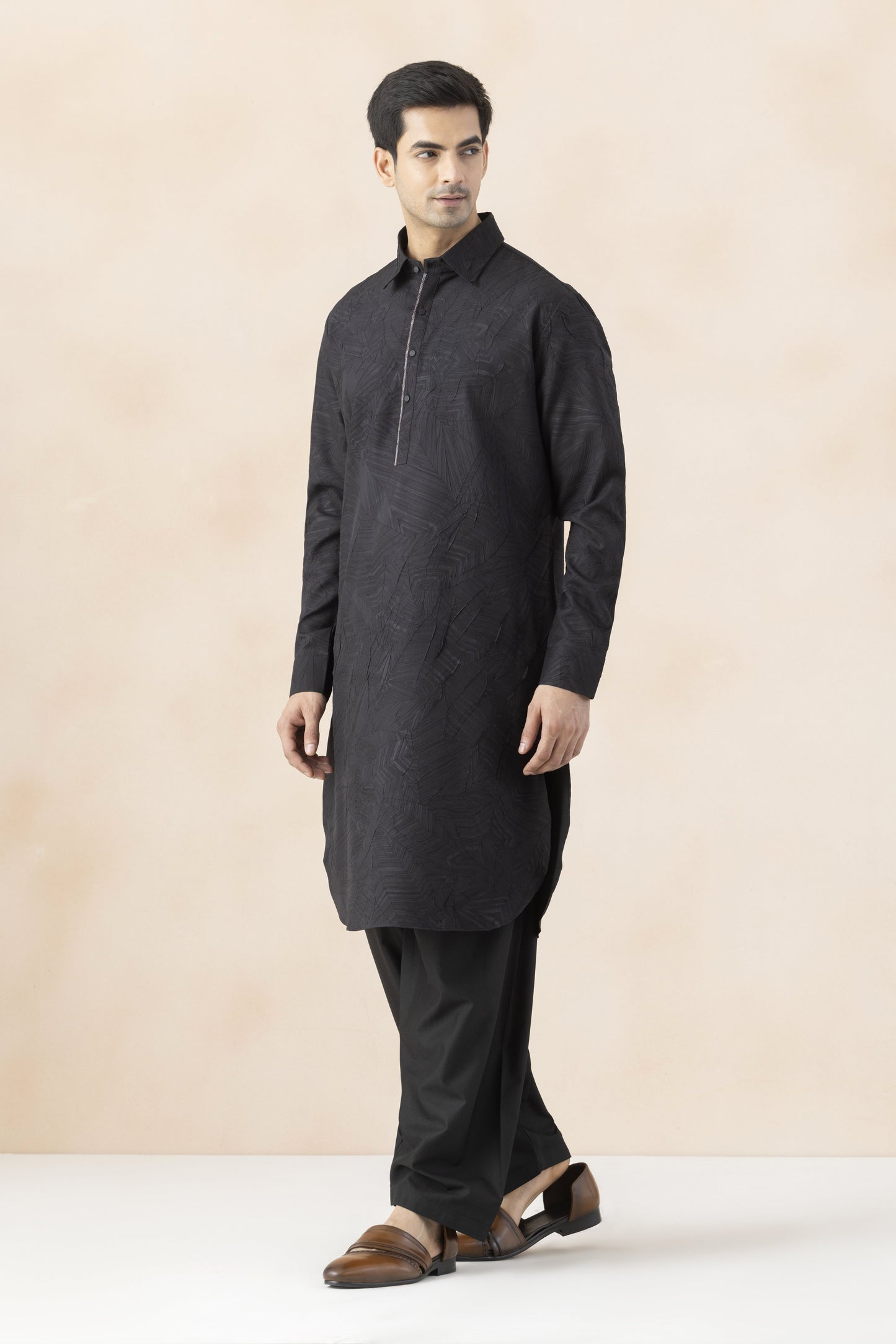 Men's black pathani set