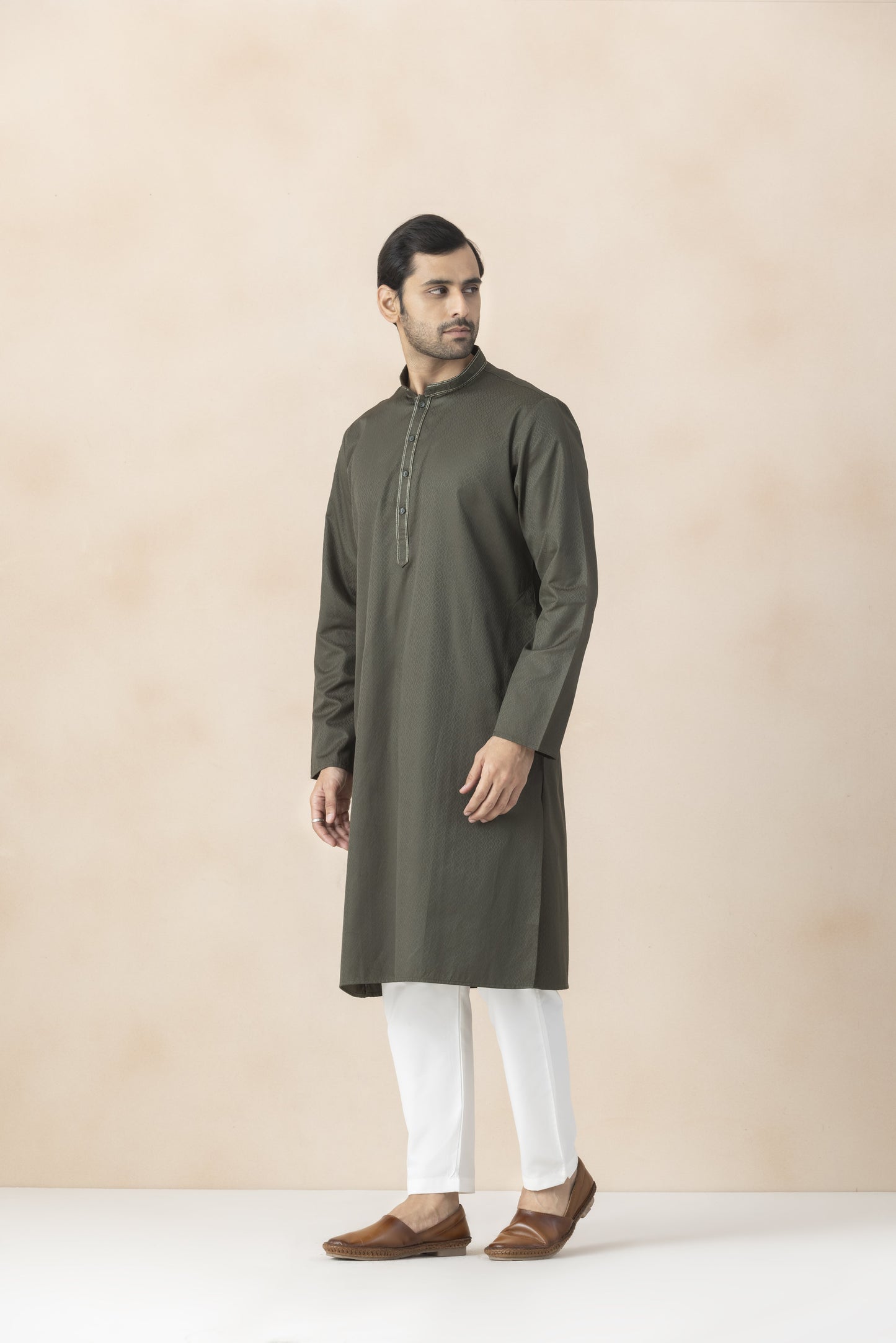 Men's Deep olive green kurta pyjama