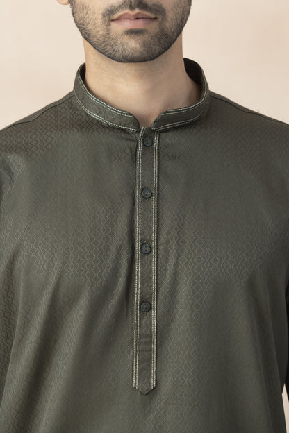 Men's Deep olive green kurta pyjama