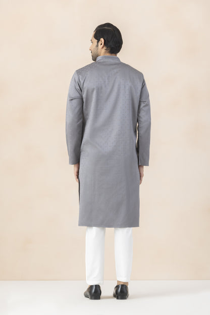 Men's Grey kurta pyjama
