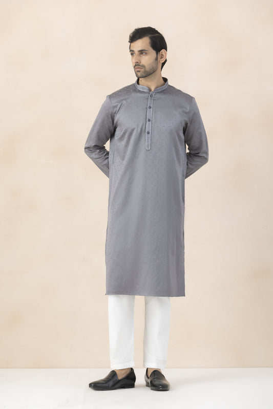 Men's Grey kurta pyjama