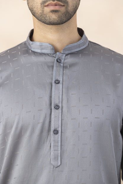 Men's Grey kurta pyjama