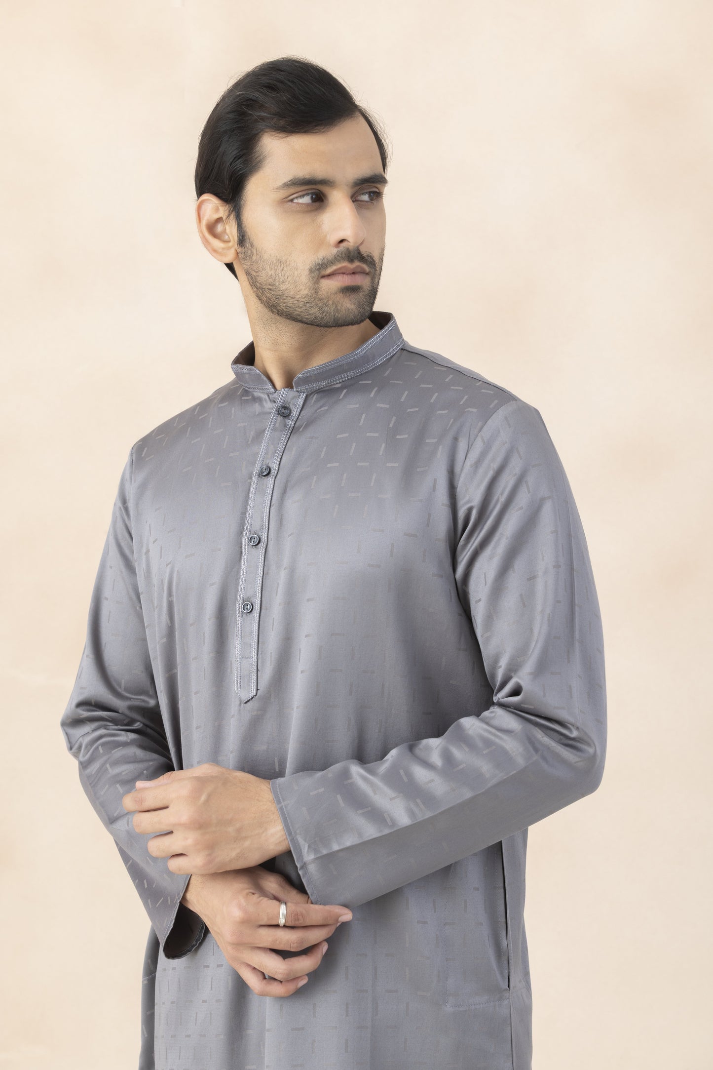 Men's Grey kurta pyjama