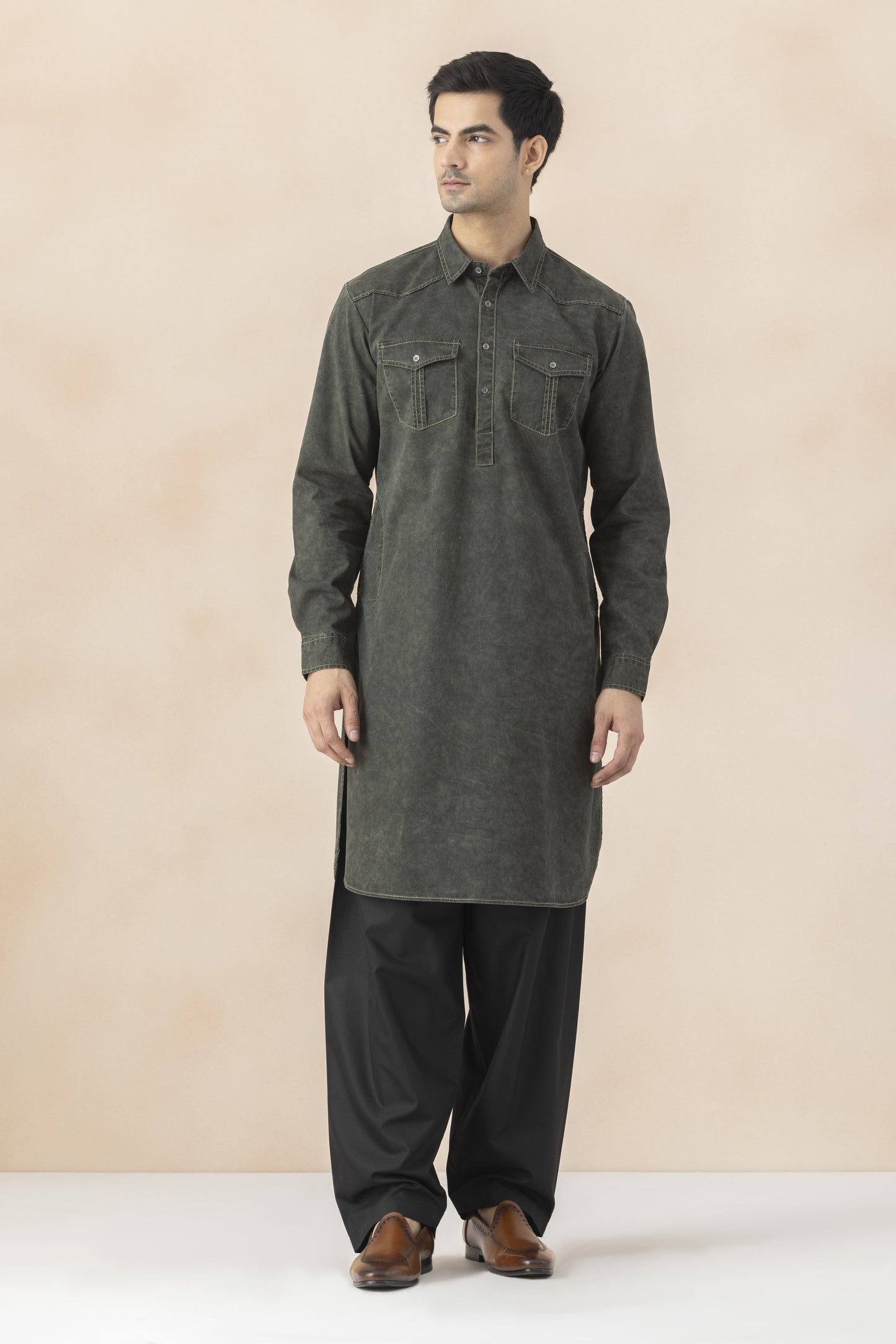Deep Green Pathani Set for Men