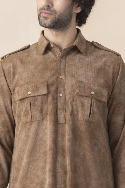 Soil brown pathani set for men