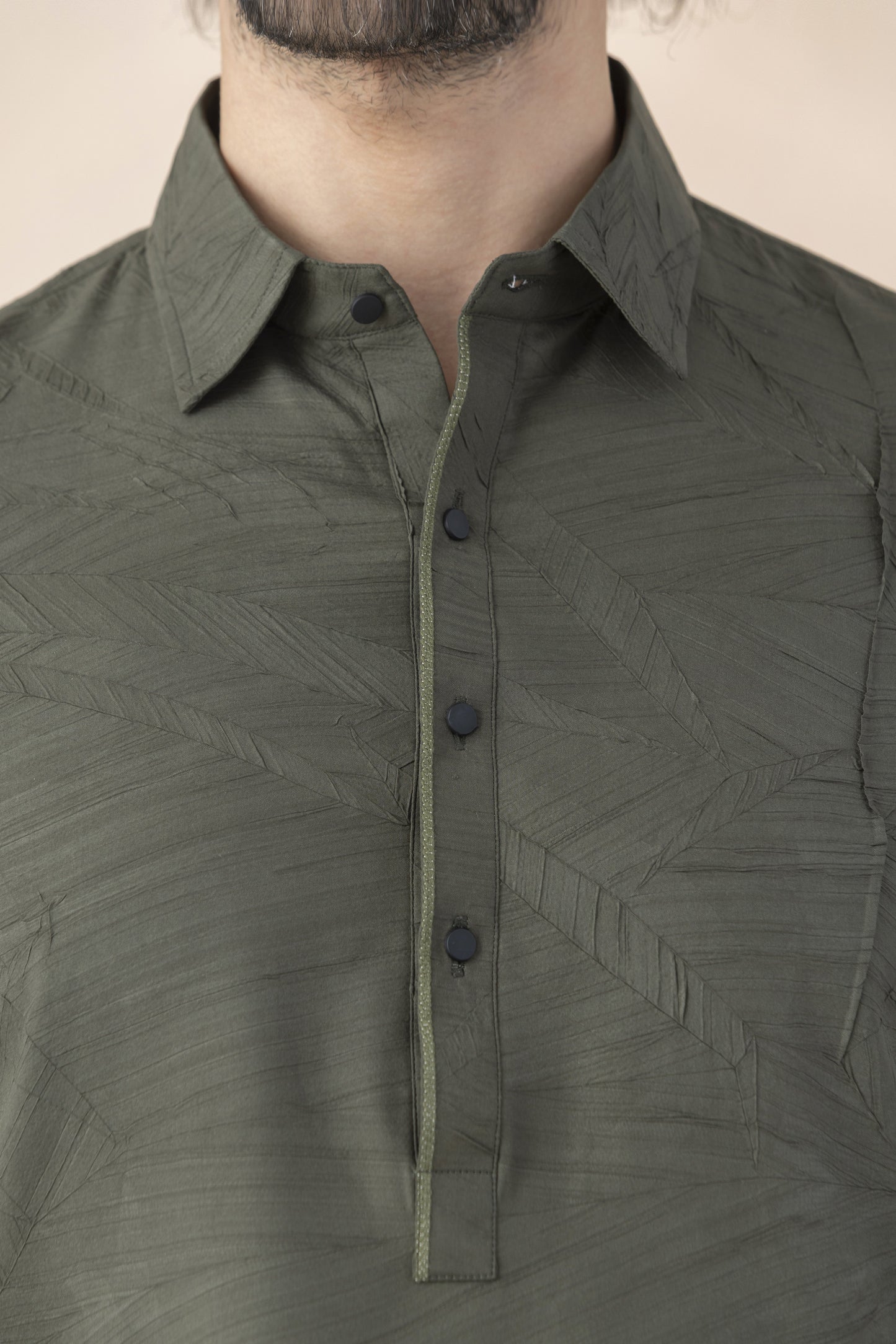 Men's olive green pathani set