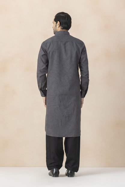 Men's grey pathani set