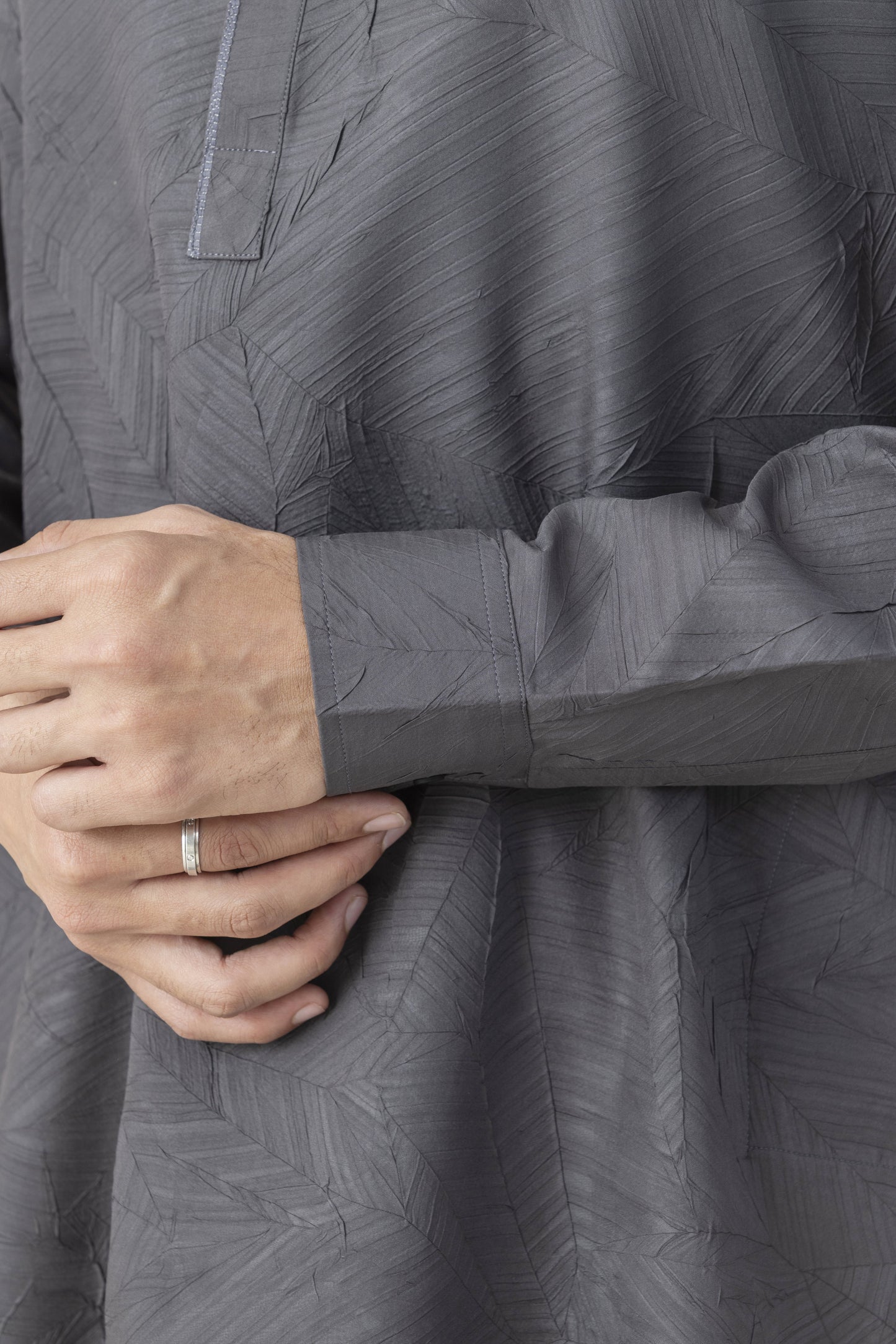 Men's grey pathani set
