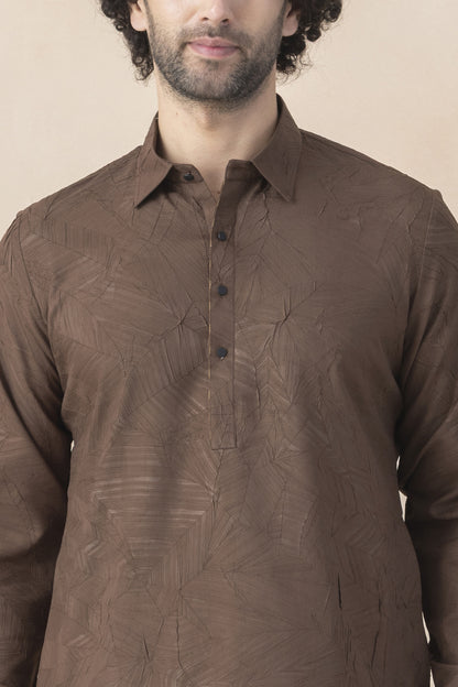 Men's brown pathani set