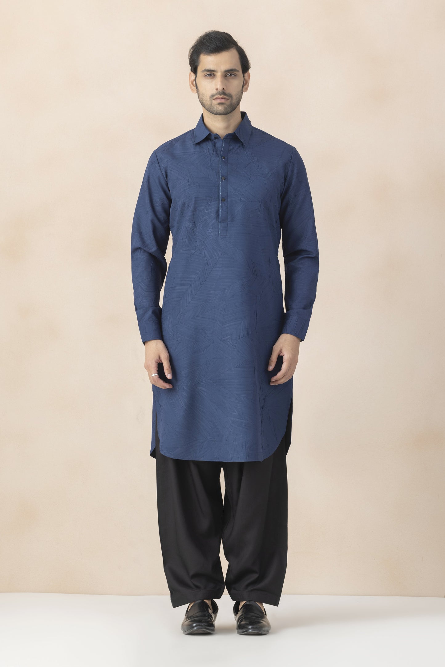 Men's cobalt blue pathani set