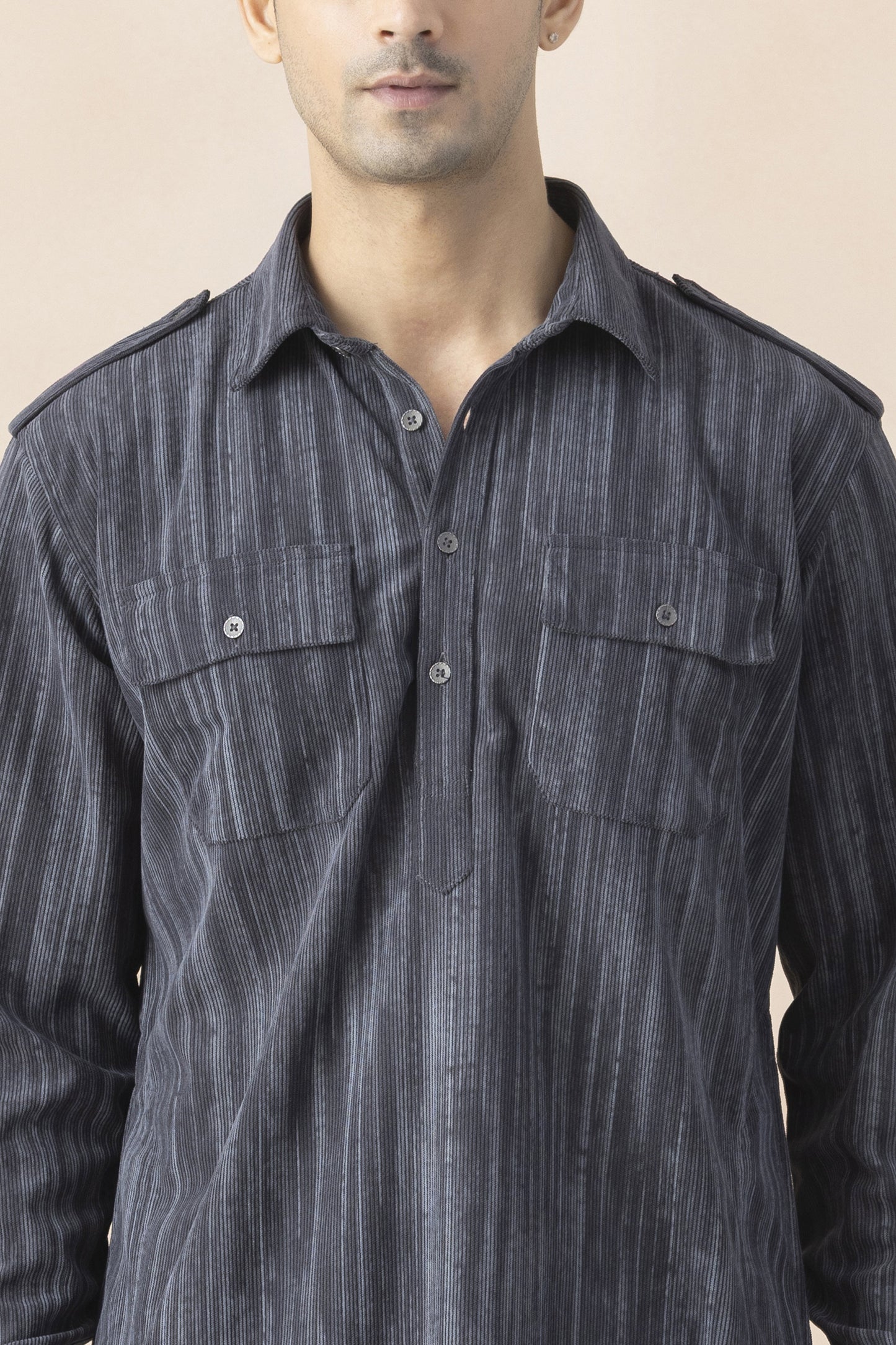 Men's grey pathani set