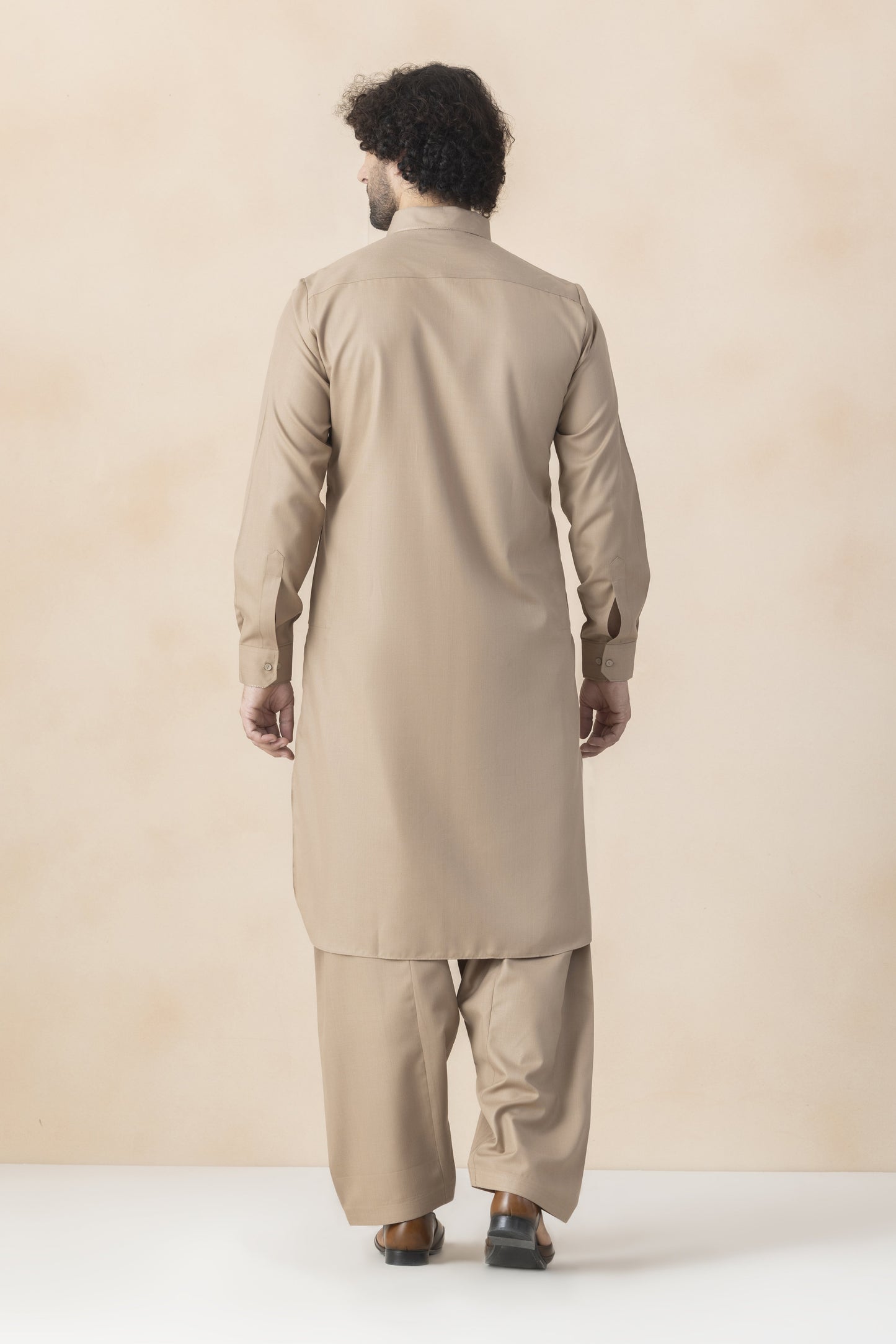 Men's light khaki pathani set