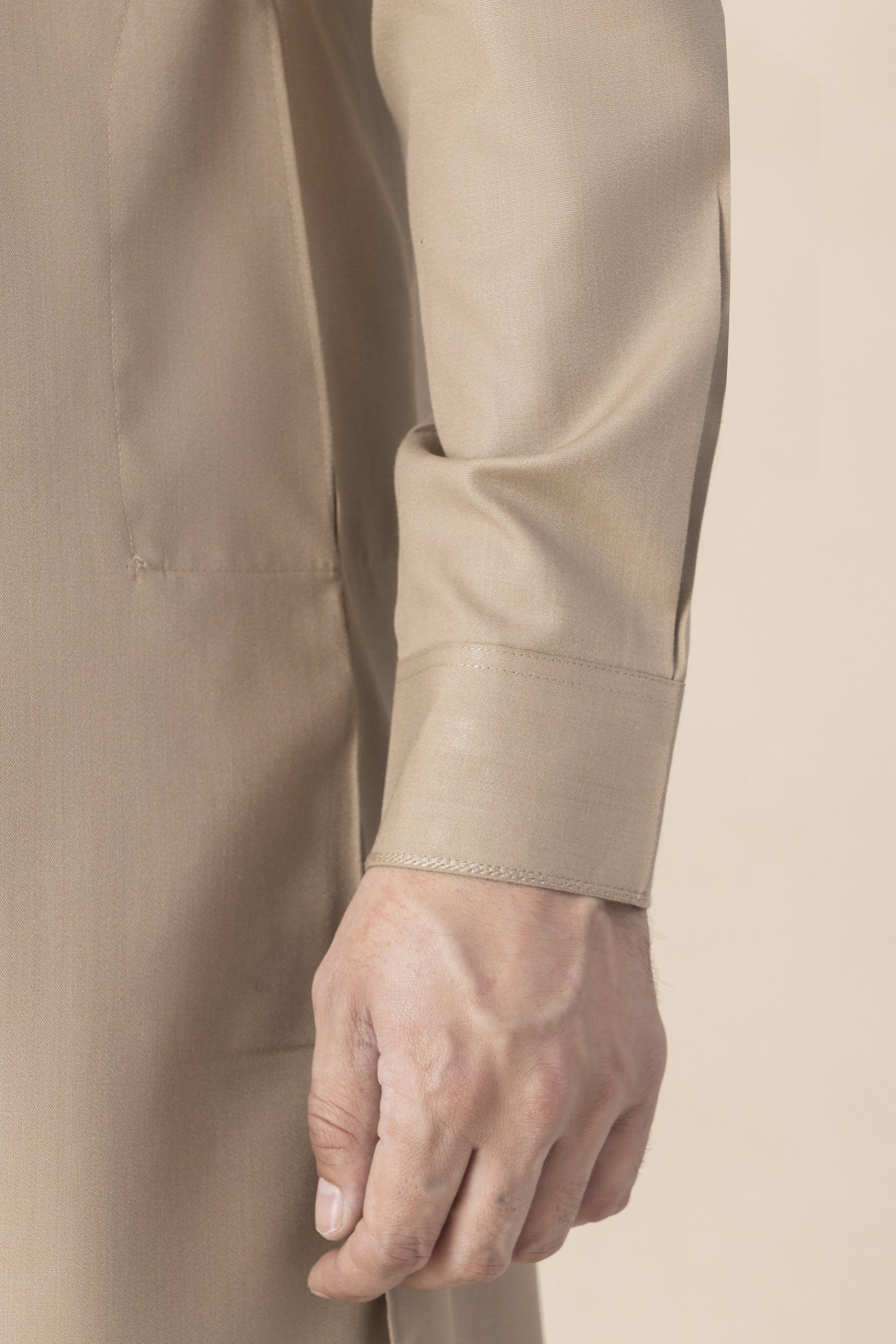 Men's light khaki pathani set