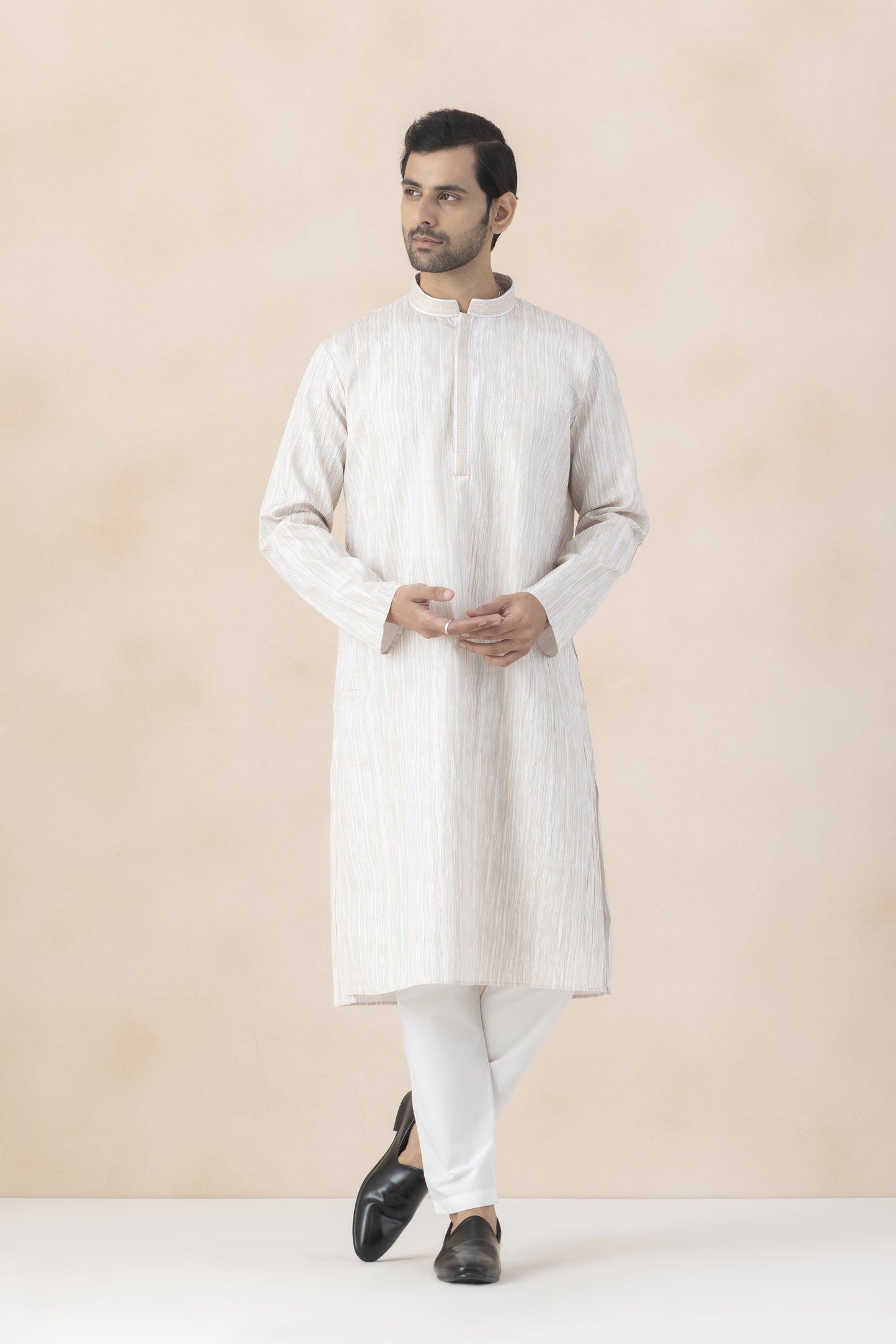 Cream Kurta Pyjama for Men