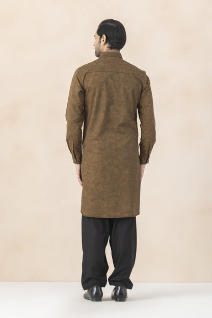 Men's rust brown pathani set