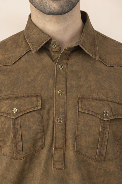 Men's rust brown pathani set