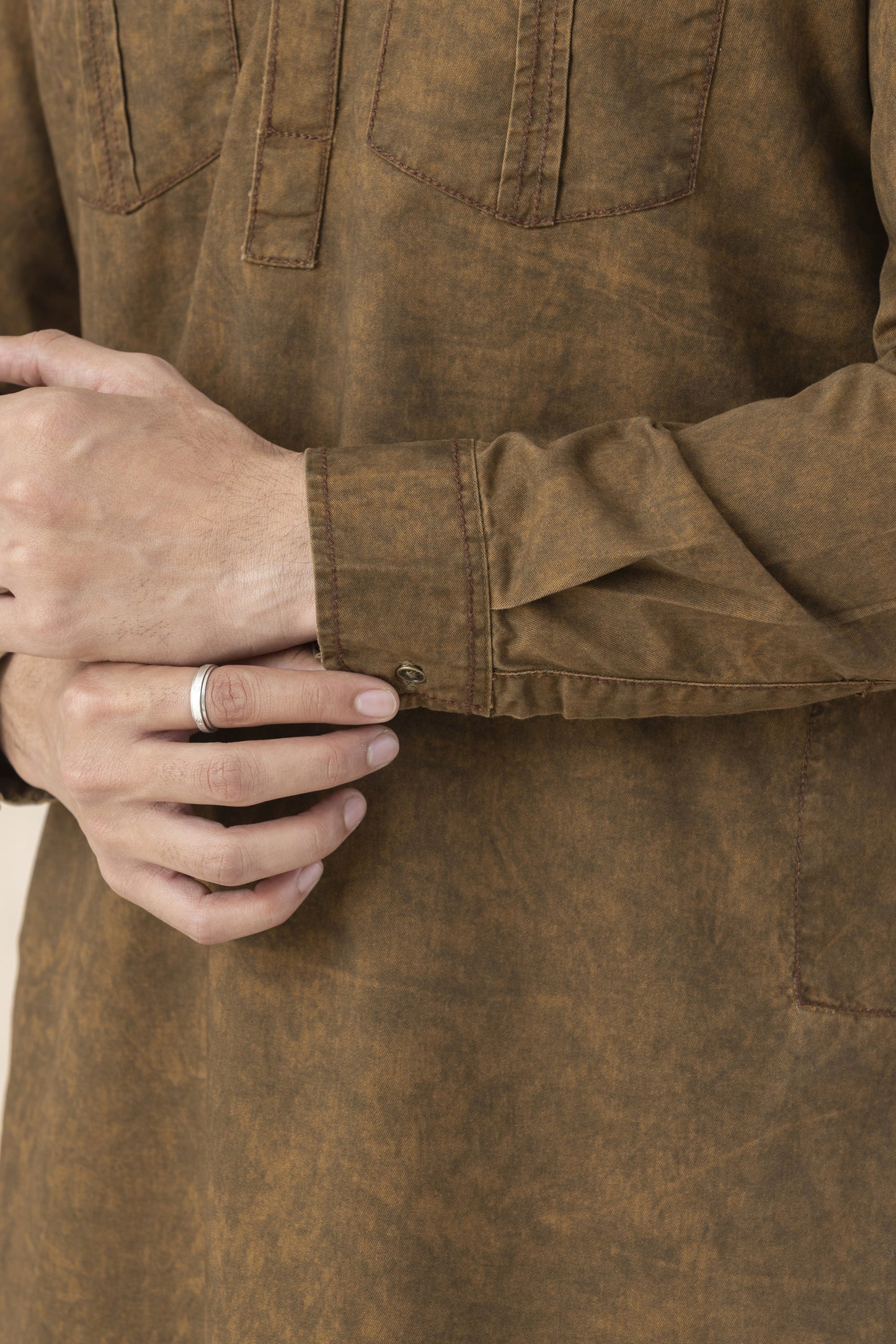 Men's rust brown pathani set