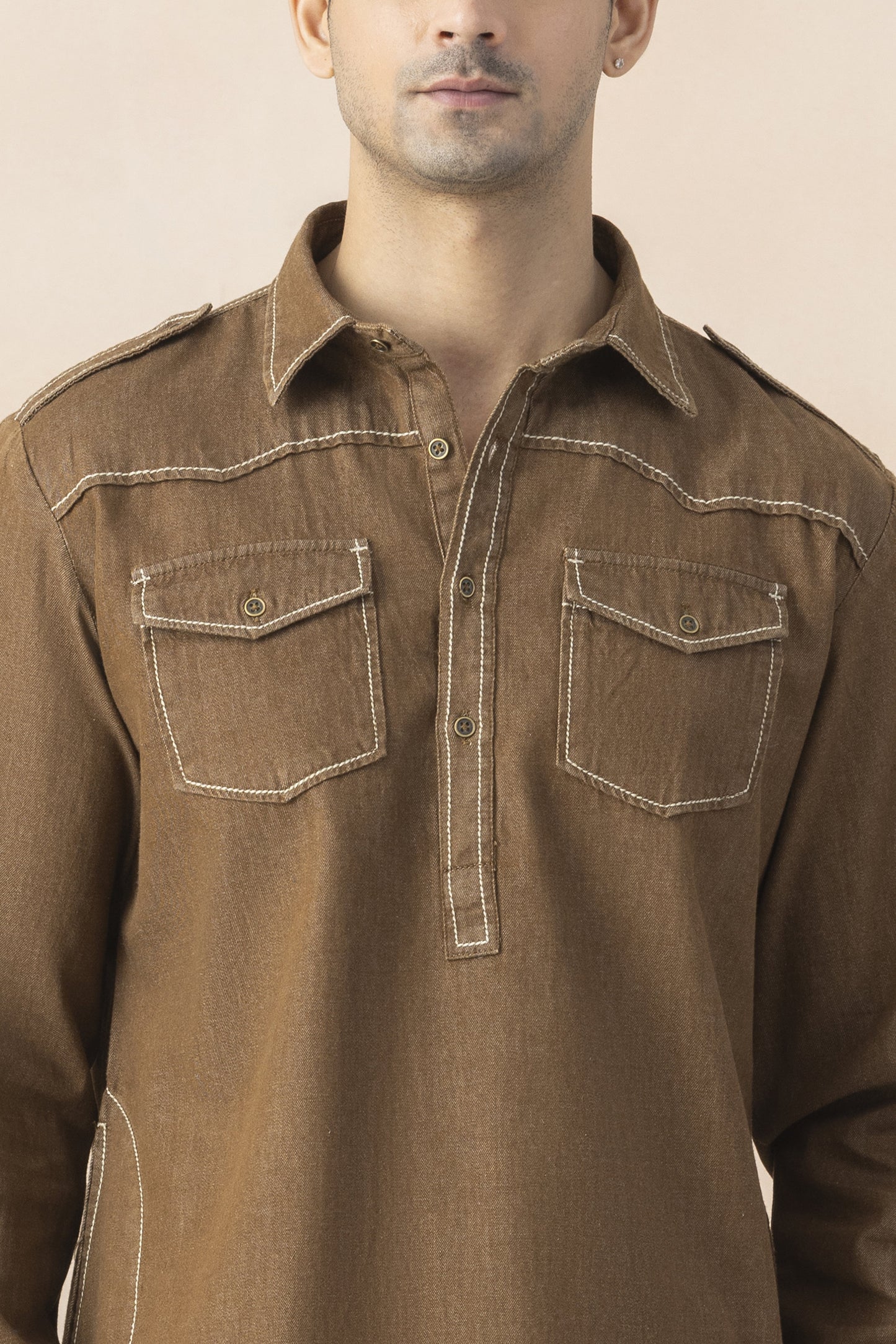 Men's brown pathani set