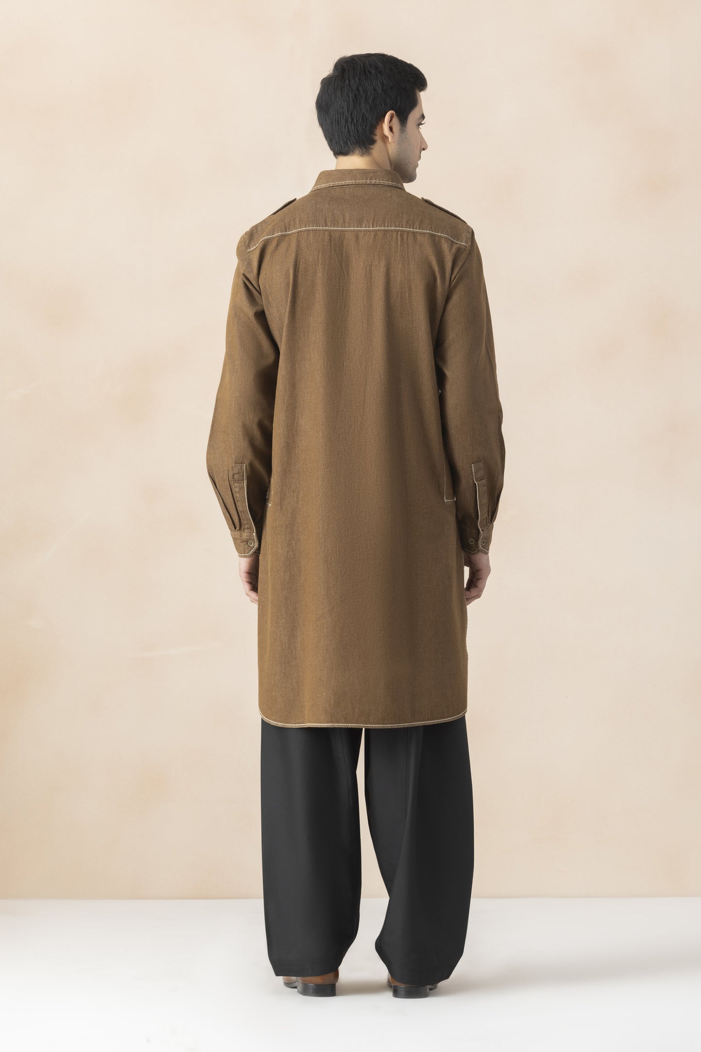 Men's brown pathani set