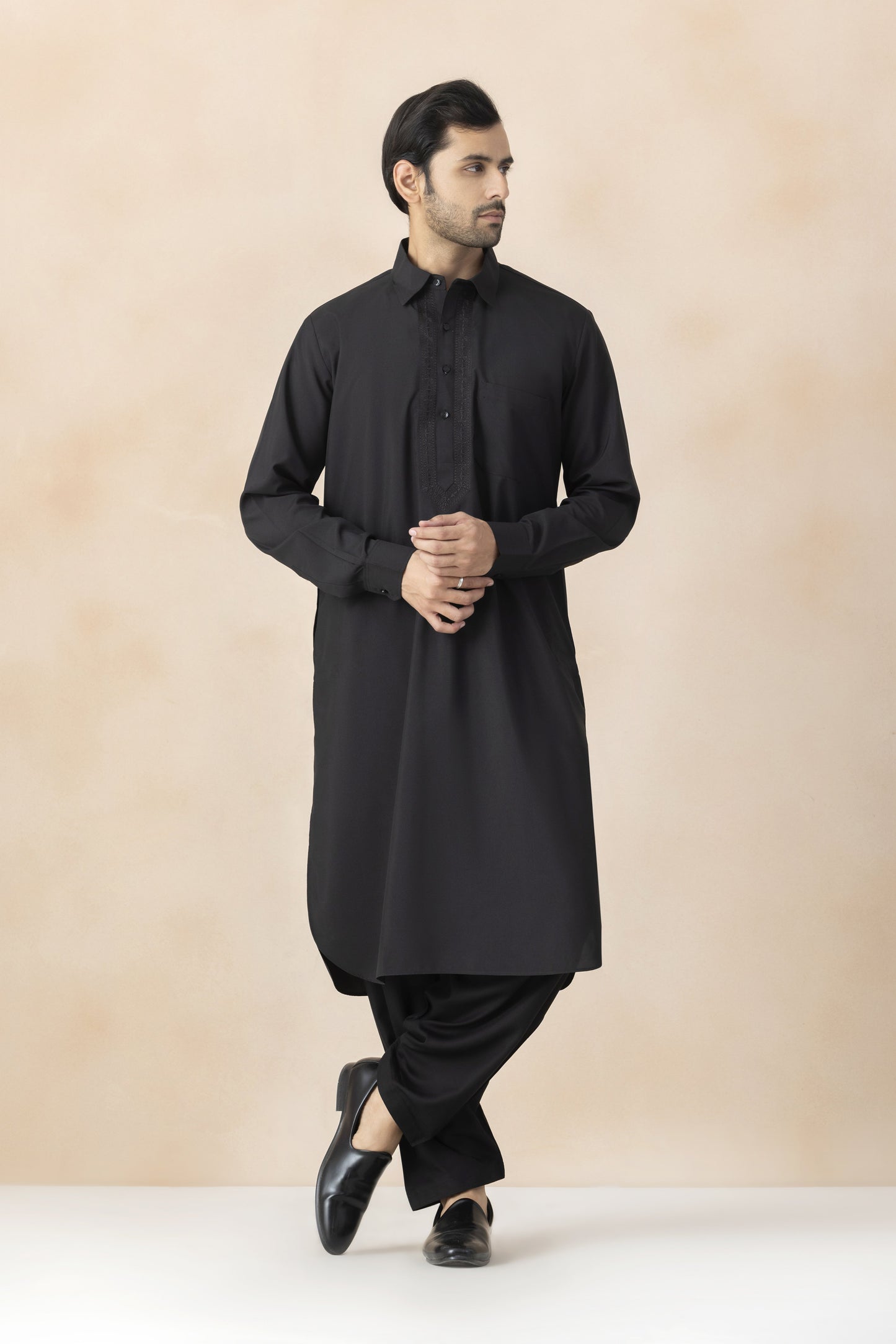 Black pathani set for men