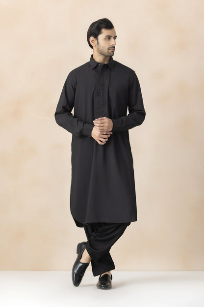Black pathani set for men