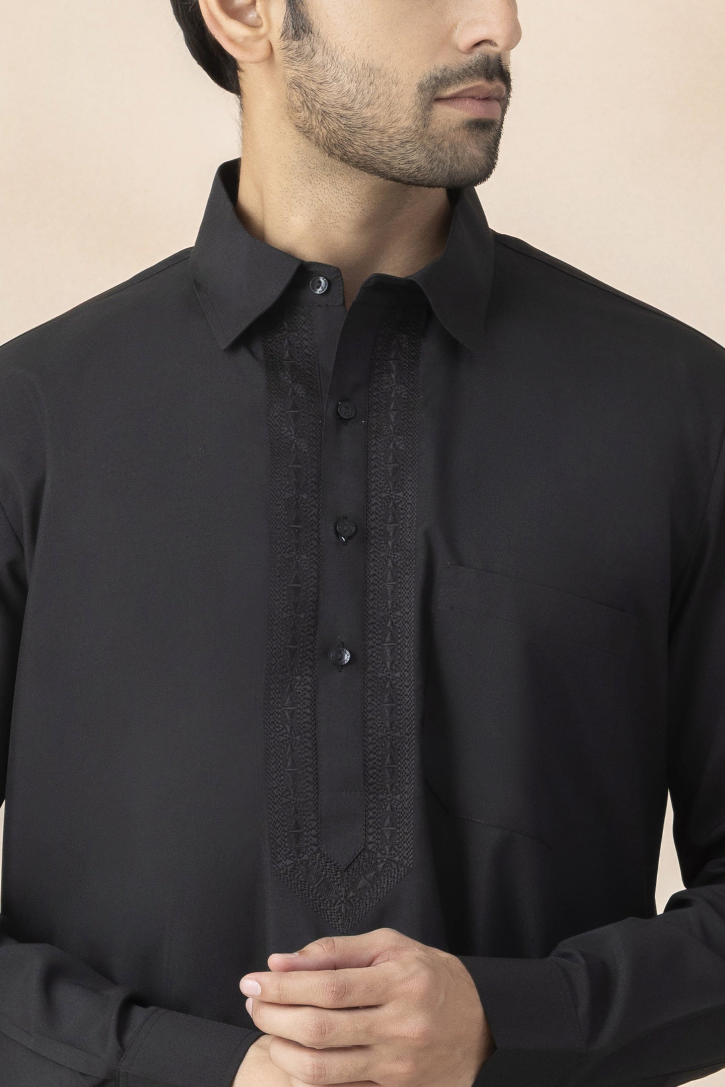 Black pathani set for men