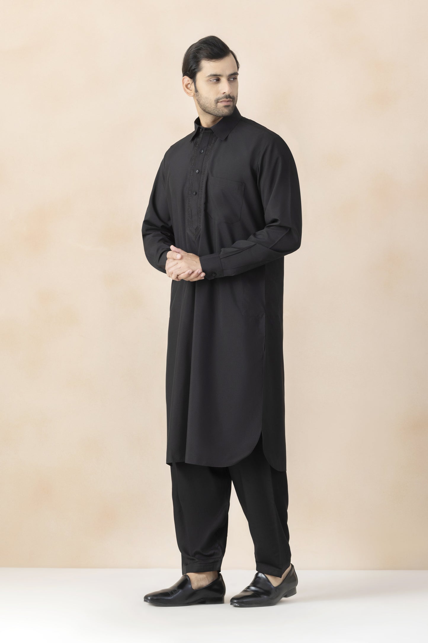 Black pathani set for men