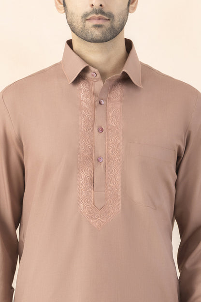 Dusty peach pathani set for men