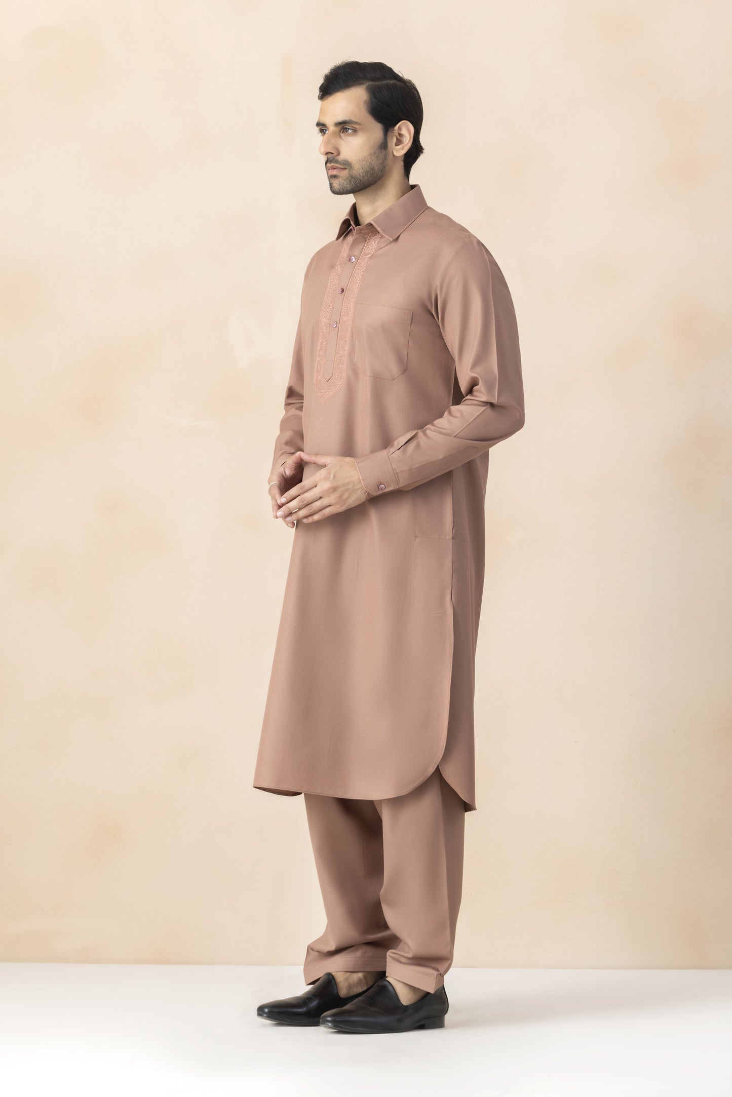 Dusty peach pathani set for men