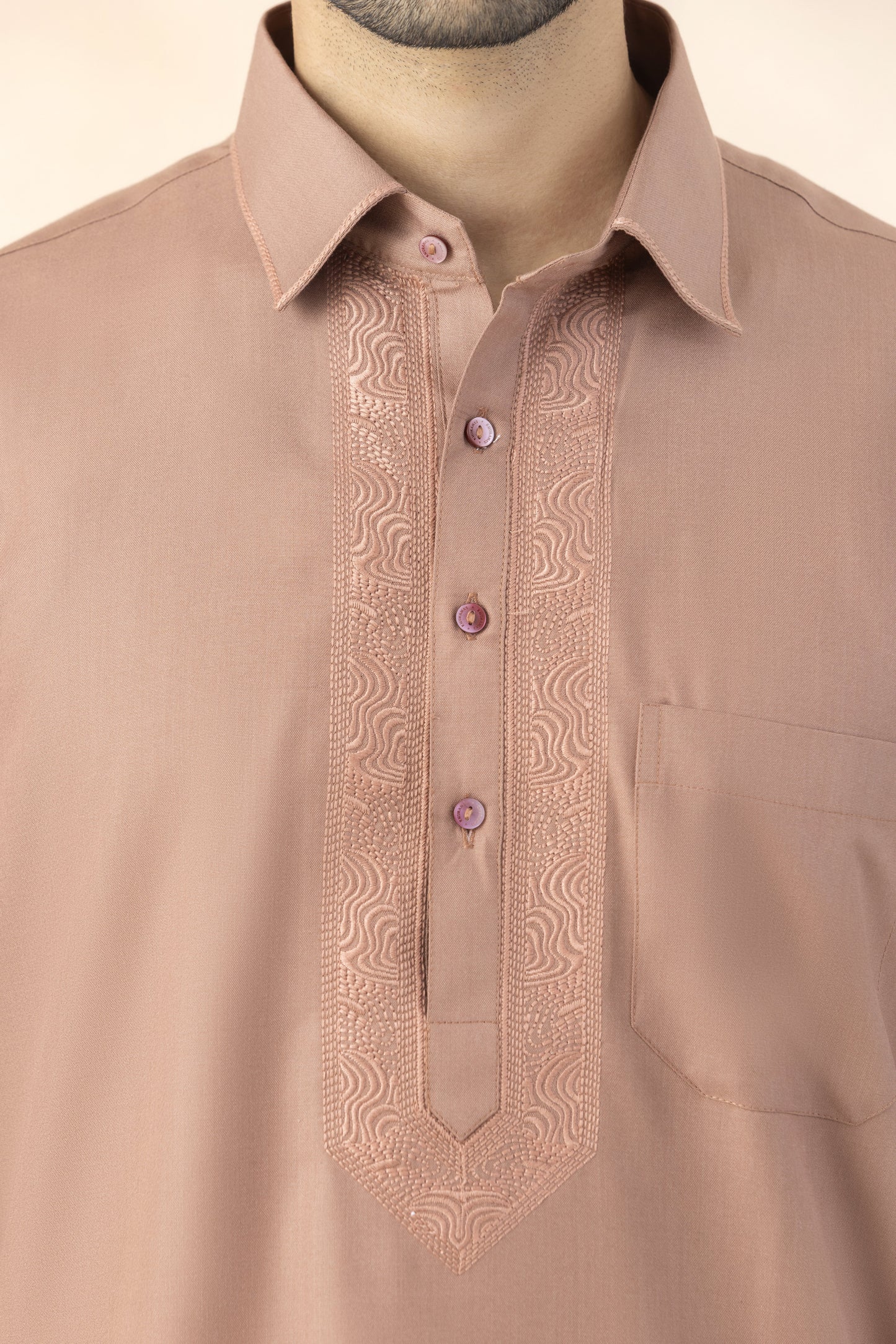 Dusty peach pathani set for men