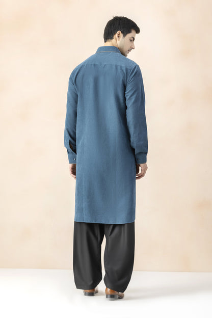 Deep Teal blue pathani set for men