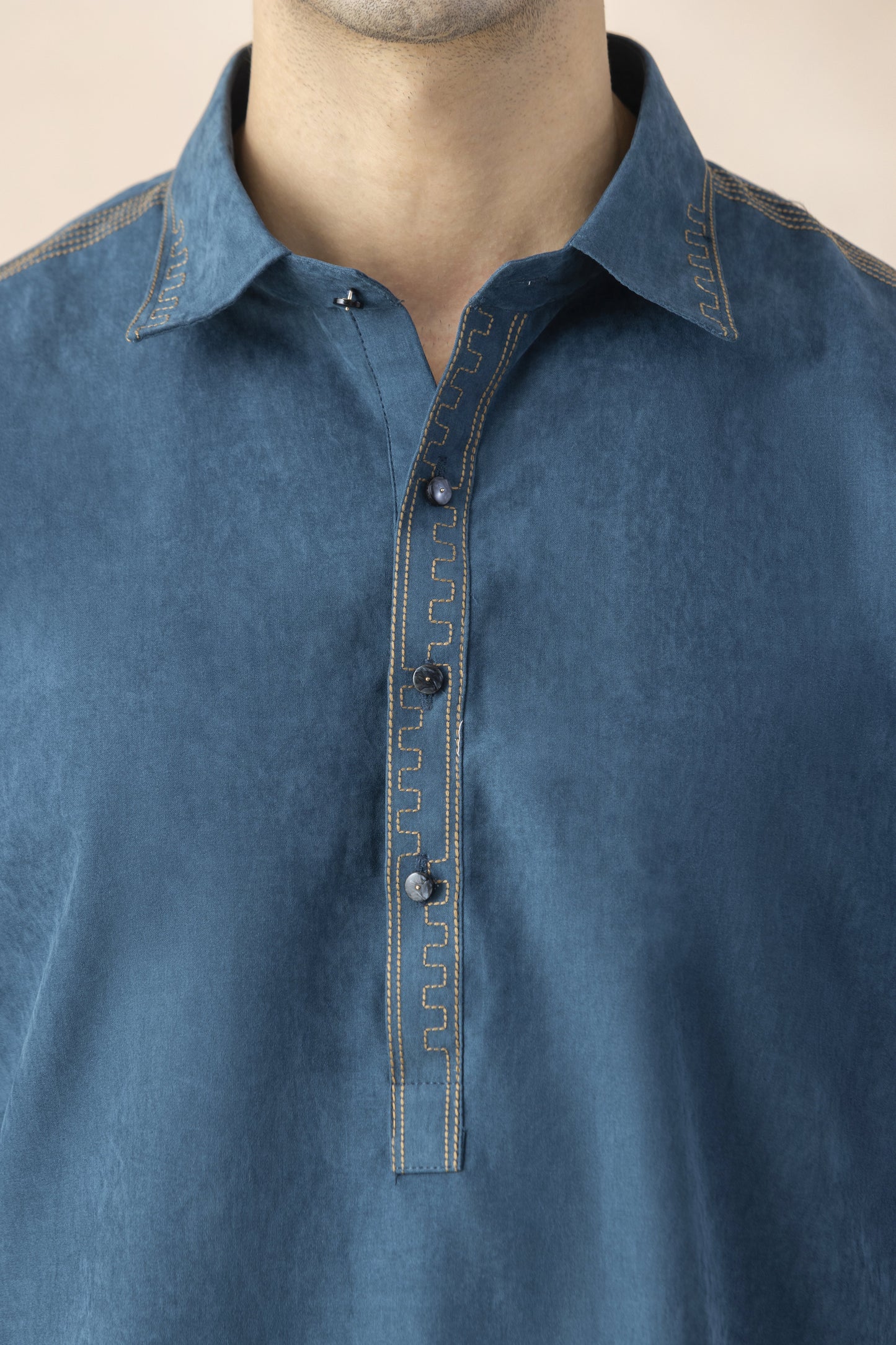 Deep Teal blue pathani set for men