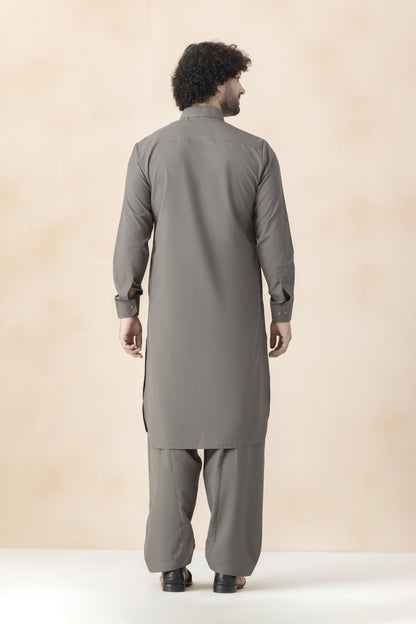 Men's taupe grey pathani set