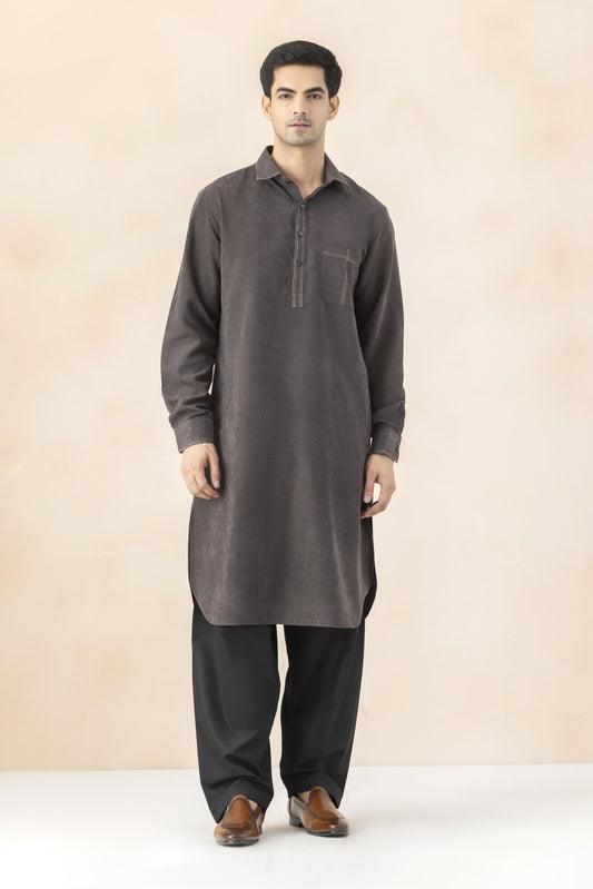 Charcoal brown pathani set for men