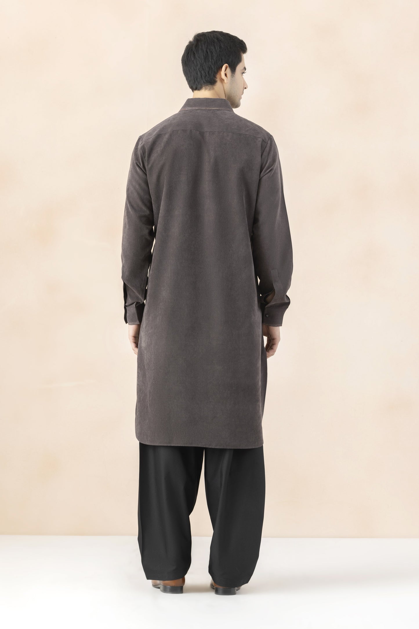 Charcoal brown pathani set for men