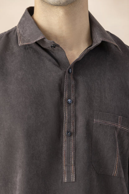 Charcoal brown pathani set for men